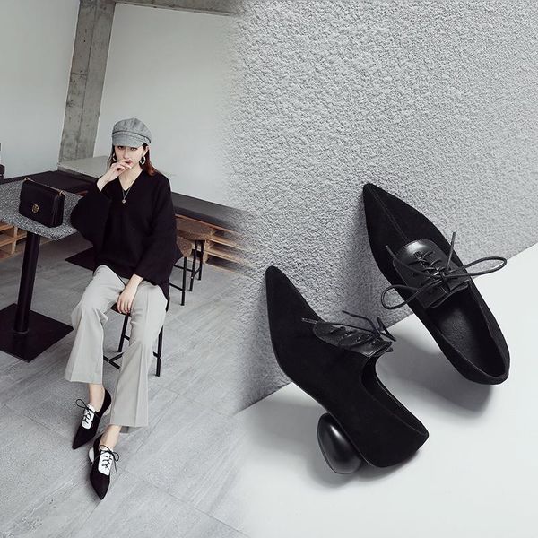 dress shoes ins women pumps genuine leather 22-25cm sheep suede stitching korean pointed toe fashion simple color matching, Black
dress shoes ins women pumps genuine leather 22-25cm sheep suede stitching korean pointed toe fashion simple color matching, Black