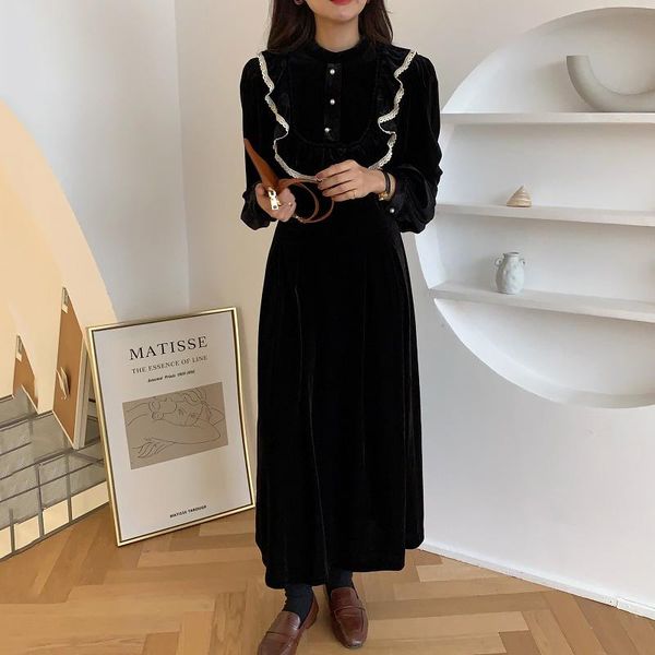 casual dresses kuclut 2021 fashion winter women vintage hit color loose high waist splicing folds slim was thin maxi dress, Black;gray
casual dresses kuclut 2021 fashion winter women vintage hit color loose high waist splicing folds slim was thin maxi dress, Black;gray