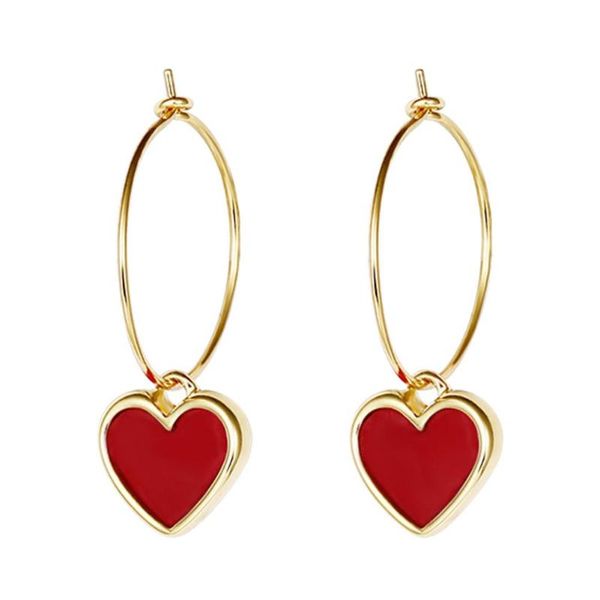 1pair fashion girl gold color women red love heart pendant hoop earrings jewelry birthday party gift & huggie, Golden;silver
1pair fashion girl gold color women red love heart pendant hoop earrings jewelry birthday party gift & huggie, Golden;silver