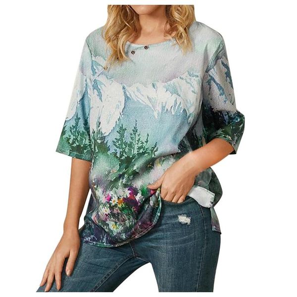 women's blouses & shirts womens blouse summer mountain scenery print short sleeve loose ladies female harajuku tee camisetas mujer, White
women's blouses & shirts womens blouse summer mountain scenery print short sleeve loose ladies female harajuku tee camisetas mujer, White