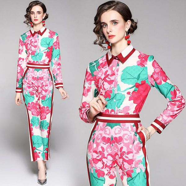 women's two piece pants design chic fashion runway suit for women elegant long sleeve floral print shirt and 2 matching set office outf, White
women's two piece pants design chic fashion runway suit for women elegant long sleeve floral print shirt and 2 matching set office outf, White