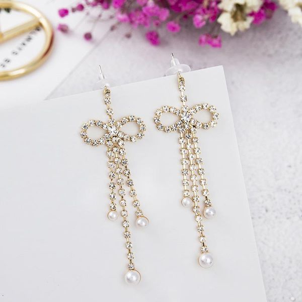 dominated 2021 fine crystal bowknot drop earrings sweet temperament pearl long tassel hyperbole style women jewelry dangle & chandelier, Silver
dominated 2021 fine crystal bowknot drop earrings sweet temperament pearl long tassel hyperbole style women jewelry dangle & chandelier, Silver