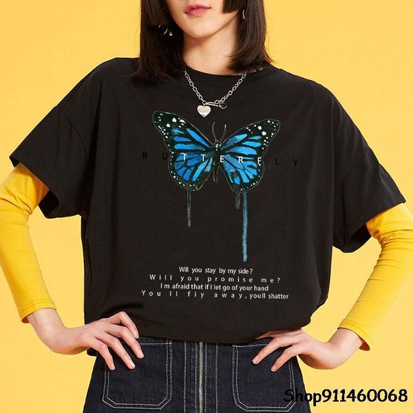 women's t-shirt butterfly men and women 2021 harajuku hip-hop short-sleeved casual streetwear oversized, White
women's t-shirt butterfly men and women 2021 harajuku hip-hop short-sleeved casual streetwear oversized, White