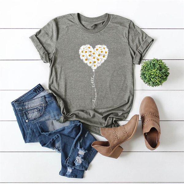 women's t-shirt s-5xl plus size 100%cotton female clothing harajuku daisy heart print t shirt women o neck short sleeve tees summer ts, White
women's t-shirt s-5xl plus size 100%cotton female clothing harajuku daisy heart print t shirt women o neck short sleeve tees summer ts, White