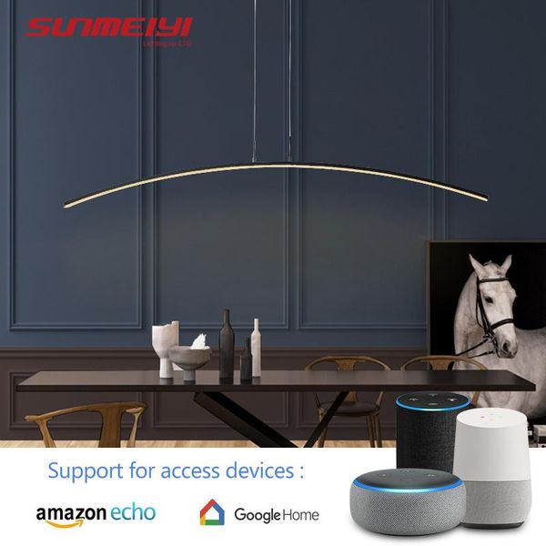 pendant lamps nordic led lights voice control google home modern lighting for kitchen living room bar intelligent dining lamp