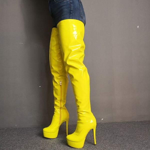 boots hello women platform on the knee leap-high red foot shoes shining yellow from us women's party size 5-15 scch, Black
boots hello women platform on the knee leap-high red foot shoes shining yellow from us women's party size 5-15 scch, Black