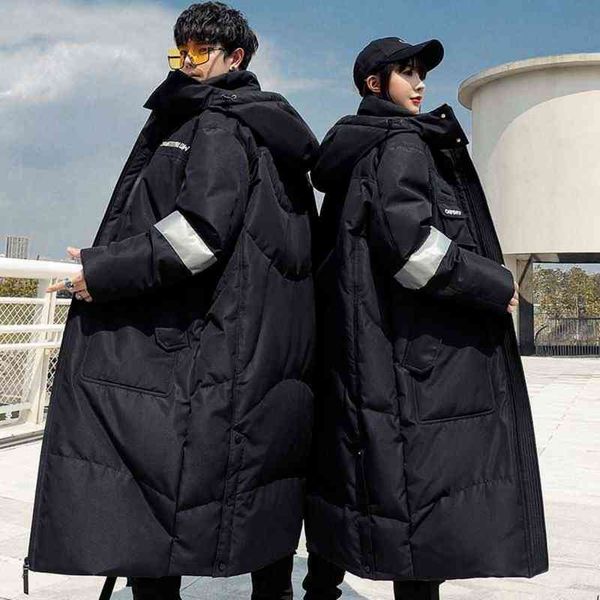 winter thicken warm overcoat men long parka down coat with hood korean fashion et, Black;white
winter thicken warm overcoat men long parka down coat with hood korean fashion et, Black;white