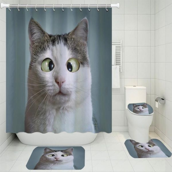 pet cats shower curtain sets polyester 4 pieces bathroom set carpet cover toilet for kids adults lovely animals bath mat curtains
pet cats shower curtain sets polyester 4 pieces bathroom set carpet cover toilet for kids adults lovely animals bath mat curtains
