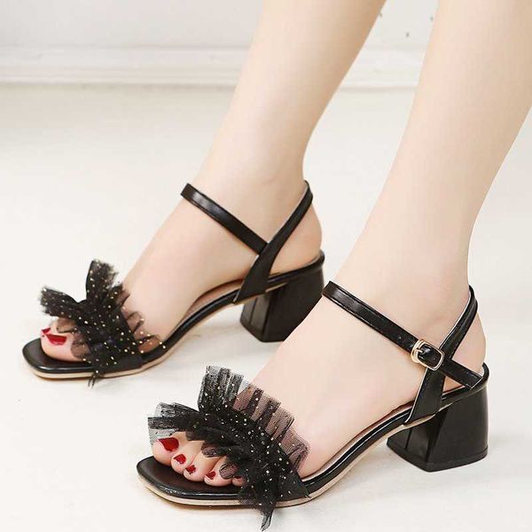 rimocy lace square heels sandals women's summer mesh ankle strap party woman fashion toe female shoes 210528, Black
rimocy lace square heels sandals women's summer mesh ankle strap party woman fashion toe female shoes 210528, Black