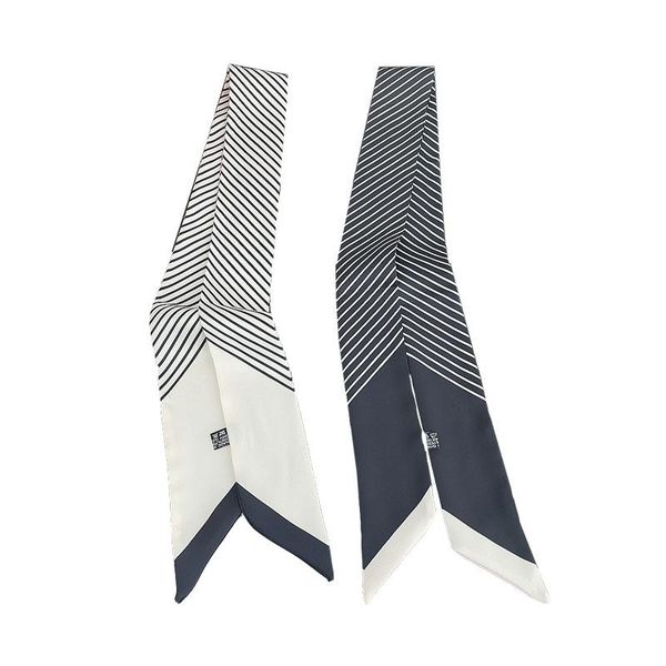 scarves daily casual scarf striped women's silk temperament binding bag handle ribbon female hair band wrist towel, Blue;gray
scarves daily casual scarf striped women's silk temperament binding bag handle ribbon female hair band wrist towel, Blue;gray