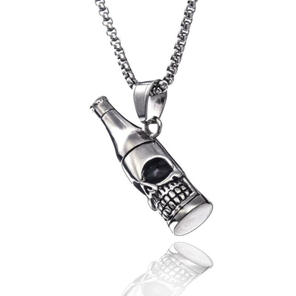 pendant necklaces 2021 personality creative street hipster skull wine bottle titanium steel necklace hip hop beer, Silver
pendant necklaces 2021 personality creative street hipster skull wine bottle titanium steel necklace hip hop beer, Silver