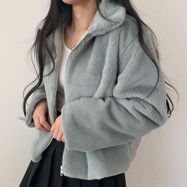 women's fur & faux autumn winter coat 2021 y2k casual warm soft zipper jacket plush plus size korean loose mink, Black
women's fur & faux autumn winter coat 2021 y2k casual warm soft zipper jacket plush plus size korean loose mink, Black