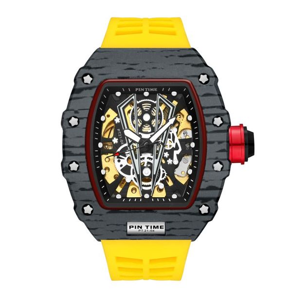 wristwatches luxury men's automatic mechanical watch hollow trend business male clock yellow silicone rm style relogio, Slivery;brown
wristwatches luxury men's automatic mechanical watch hollow trend business male clock yellow silicone rm style relogio, Slivery;brown