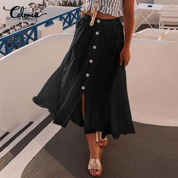 skirts celmia women retro linen long 2021 ladies fashion casual skirt loose buttons pleated beach high elastic waist, Black
skirts celmia women retro linen long 2021 ladies fashion casual skirt loose buttons pleated beach high elastic waist, Black