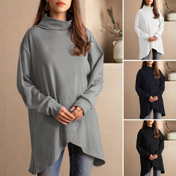 women's hoodies & sweatshirts hoodies plus size fashion turtleneck asymmetrical long sleeve pullovers female casual 6o5w, Black
women's hoodies & sweatshirts hoodies plus size fashion turtleneck asymmetrical long sleeve pullovers female casual 6o5w, Black