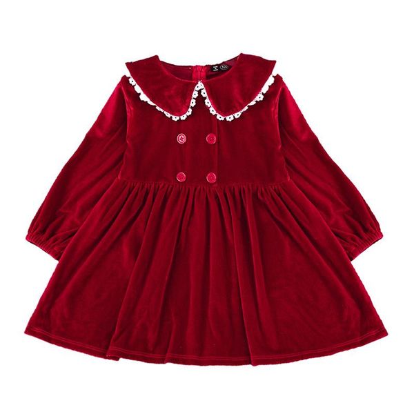 girl's dresses red baby girls dress for autumn winter children velvet lace doll collar princess kids clothes year 1 2 3 4 5 6 7t, Red;yellow
girl's dresses red baby girls dress for autumn winter children velvet lace doll collar princess kids clothes year 1 2 3 4 5 6 7t, Red;yellow