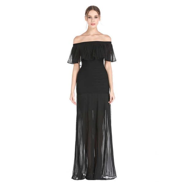 party luxury dresses chiffon summer 2021 feminine bandage one-line collar fishtail skirt long banquet, Black
party luxury dresses chiffon summer 2021 feminine bandage one-line collar fishtail skirt long banquet, Black