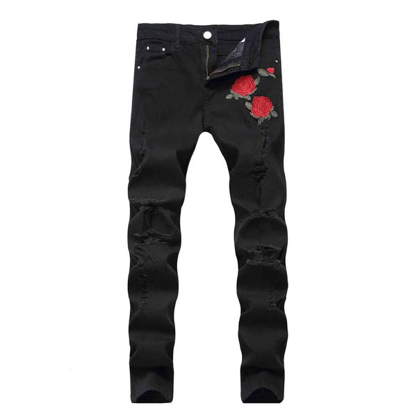 jeans printed men's elastic embroidered fashion pants, Blue
jeans printed men's elastic embroidered fashion pants, Blue
