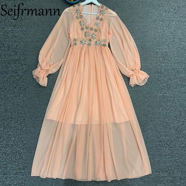 casual dresses seifrmann 2021 autumn women fashion designer party long dress flare sleeve gorgeous crystal elegant ladies a-line, Black;gray
casual dresses seifrmann 2021 autumn women fashion designer party long dress flare sleeve gorgeous crystal elegant ladies a-line, Black;gray