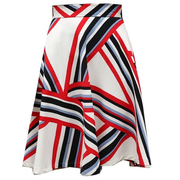 white red geometric print knee length skirt empire high street summer a line s0077 210514, Black
white red geometric print knee length skirt empire high street summer a line s0077 210514, Black