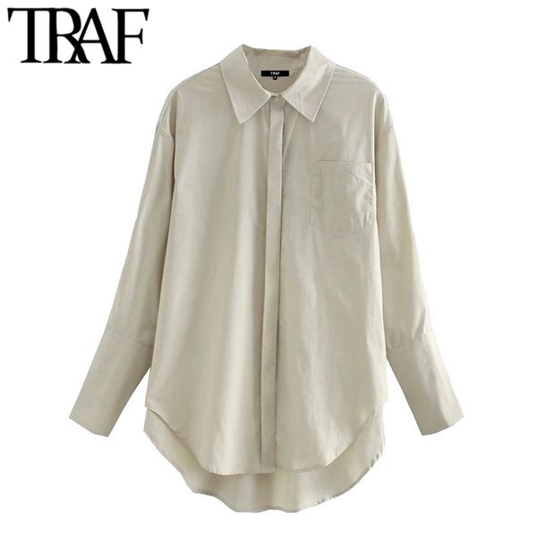 women fashion with pockets loose asymmetrical blouses vintage long sleeve button-up female shirts chic 210507, White
women fashion with pockets loose asymmetrical blouses vintage long sleeve button-up female shirts chic 210507, White
