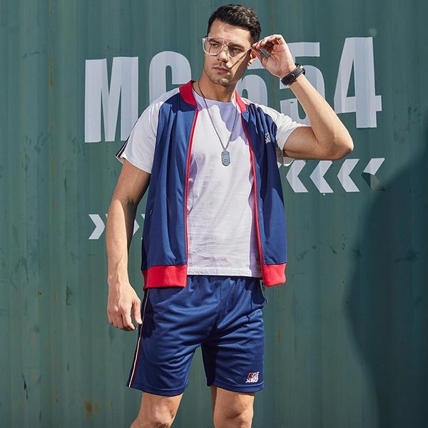 men's tracksuits men tracksuit casual shorts sets 2021 summer color matching zipper short sleeve fashion suits streetwear mens clothes, Gray
men's tracksuits men tracksuit casual shorts sets 2021 summer color matching zipper short sleeve fashion suits streetwear mens clothes, Gray