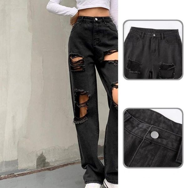 women's jeans skin-friendly cool button closure high waist ripped women irregular for dating, Blue
women's jeans skin-friendly cool button closure high waist ripped women irregular for dating, Blue