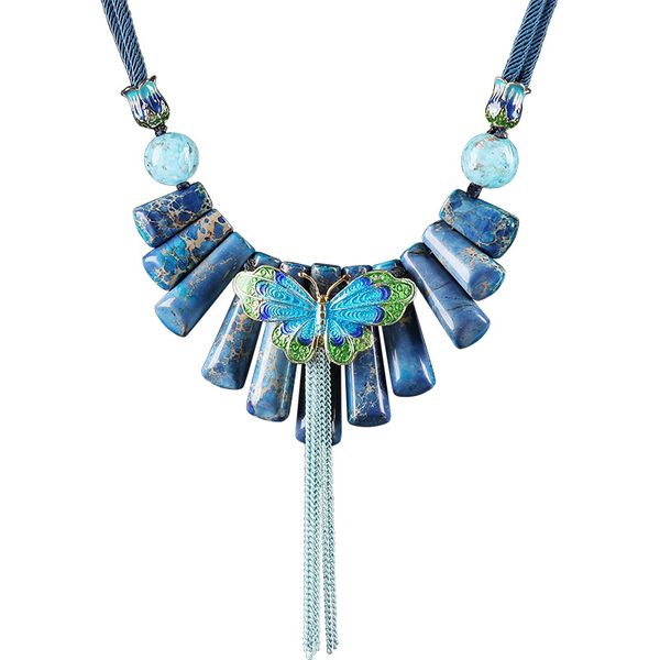 xianlan344 palace restoring ancient ways necklace tassel exaggerated ornament blue pendant hang act the role of national wind clav, Silver
xianlan344 palace restoring ancient ways necklace tassel exaggerated ornament blue pendant hang act the role of national wind clav, Silver