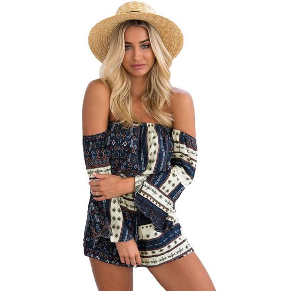 women's jumpsuits & rompers women off shoulder jumpsuit bohemian vintage print flare sleeve casual short playsuit dark blue, Black;white
women's jumpsuits & rompers women off shoulder jumpsuit bohemian vintage print flare sleeve casual short playsuit dark blue, Black;white