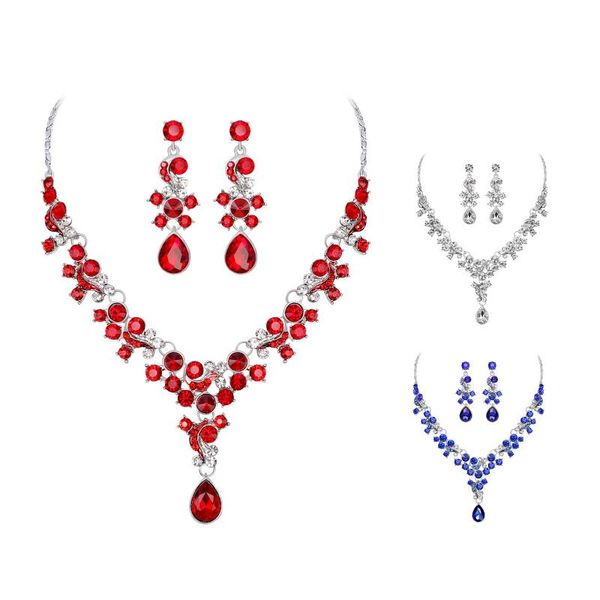 earrings & necklace women fashion and earring set floral tricolor rhinestone wedding bridal faux crystal jewelry for female party gift, Silver
earrings & necklace women fashion and earring set floral tricolor rhinestone wedding bridal faux crystal jewelry for female party gift, Silver