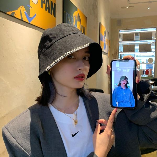 online celebrity fisherman hat fashion joker bucket female korean in autumn and winter wide brim hats, Blue;gray
online celebrity fisherman hat fashion joker bucket female korean in autumn and winter wide brim hats, Blue;gray
