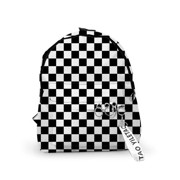 black and white grid backpack teenager boys girls bags schoolbag men women design oxford waterproof travel laptop
black and white grid backpack teenager boys girls bags schoolbag men women design oxford waterproof travel laptop