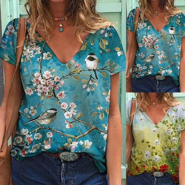 summer shirts women v-neck printed short sleeves casual ladies clothing soft plus size loose women's t-shirts t-shirt, White
summer shirts women v-neck printed short sleeves casual ladies clothing soft plus size loose women's t-shirts t-shirt, White