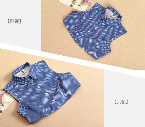 women's blouses & shirts 2021 dot blue cotton removable collares all match vest shirt fake collar blouse detachable decoration doll fal, White
women's blouses & shirts 2021 dot blue cotton removable collares all match vest shirt fake collar blouse detachable decoration doll fal, White