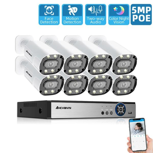 ultra hd cctv 5mp ip camera system h.265+ dvr kit with outdoor home two-way audio video security surveillance wireless kits
ultra hd cctv 5mp ip camera system h.265+ dvr kit with outdoor home two-way audio video security surveillance wireless kits