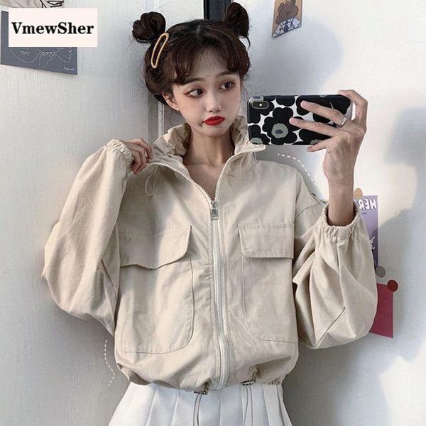 women's jackets vmewsher vintage spring jacket women long sleeve casual solid big pocket female zip up coat basic short outwear plain, Black;brown
women's jackets vmewsher vintage spring jacket women long sleeve casual solid big pocket female zip up coat basic short outwear plain, Black;brown