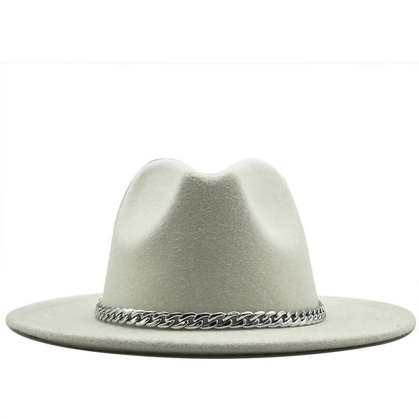 2020 quality wide brim fedora hat women men imitation wool felt hats with metal chain decor panama fedoras chapeau sombrero, Blue;gray
2020 quality wide brim fedora hat women men imitation wool felt hats with metal chain decor panama fedoras chapeau sombrero, Blue;gray