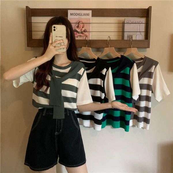 women's t-shirt summer striped two pieces set graphic woman tshirts mujer camisetas aesthetic clothes 2021 fashion clothing harajuku ko, White
women's t-shirt summer striped two pieces set graphic woman tshirts mujer camisetas aesthetic clothes 2021 fashion clothing harajuku ko, White