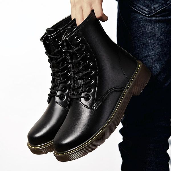 dress shoes winter leather ankle snow men boots motorcycle with fur plush warm vintage classic male casual military booties 38-46, Black
dress shoes winter leather ankle snow men boots motorcycle with fur plush warm vintage classic male casual military booties 38-46, Black