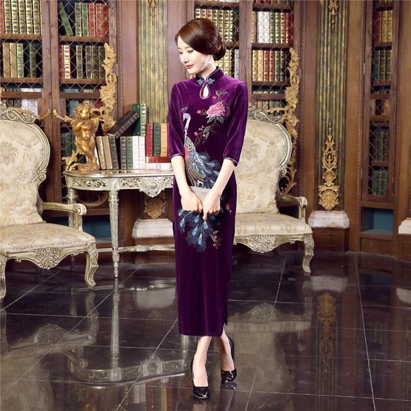 ethnic clothing shanghai story long velvet dresses peacock embroidered dress purple qipao modern cheongsam robe chinoise green, Red
ethnic clothing shanghai story long velvet dresses peacock embroidered dress purple qipao modern cheongsam robe chinoise green, Red