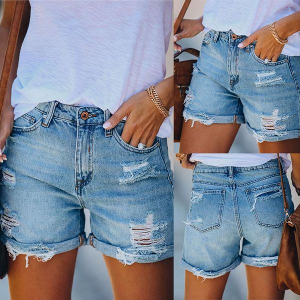 lugentolo summer jean shorts women straight washed holes are wild mom jeans cotton elastic denim women's, Blue
lugentolo summer jean shorts women straight washed holes are wild mom jeans cotton elastic denim women's, Blue