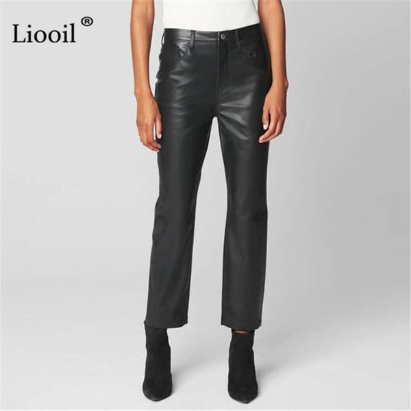women's pants & capris liooil faux pu leather women high waist stretchy straight leg female star casual streetwear trouser fall winter, Black;white
women's pants & capris liooil faux pu leather women high waist stretchy straight leg female star casual streetwear trouser fall winter, Black;white