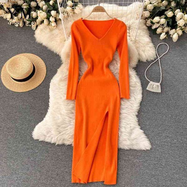 yuoomuoo french long high split knit full sleeve dress ladies autumn winter solid knit sweater dress bodycon vestidos, Black;gray
yuoomuoo french long high split knit full sleeve dress ladies autumn winter solid knit sweater dress bodycon vestidos, Black;gray