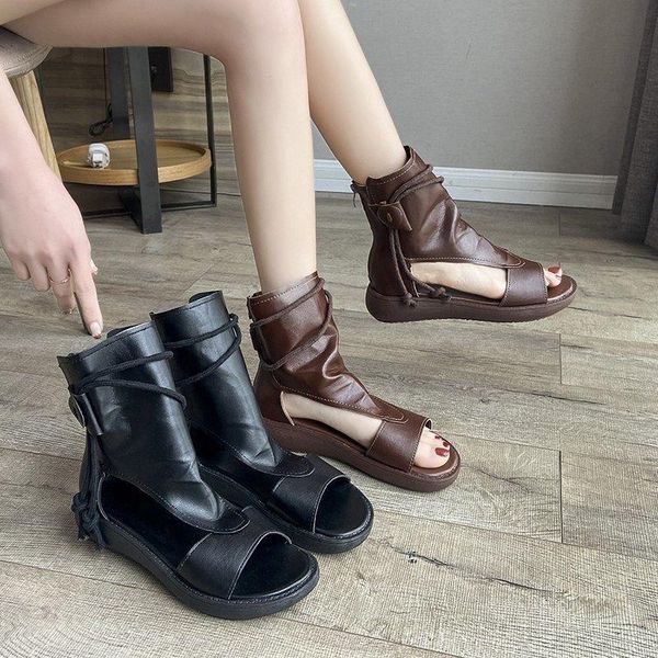 boots spring and summer 2021 flat bottom leisure rope band fish mouth beach sandals roman high women's, Black
boots spring and summer 2021 flat bottom leisure rope band fish mouth beach sandals roman high women's, Black
