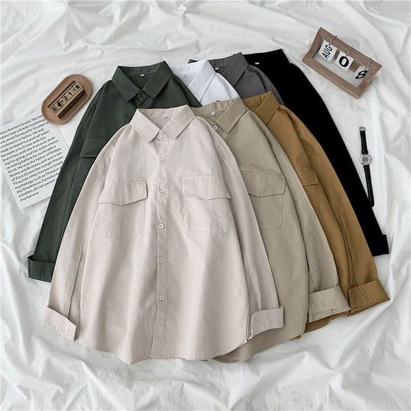 men's casual shirts japanese men's and women's long sleeved shirts, solid color korean large loose clothes, combination , in, White;black
men's casual shirts japanese men's and women's long sleeved shirts, solid color korean large loose clothes, combination , in, White;black