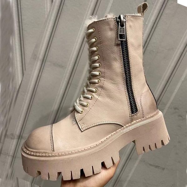 boots woman shoes thick sole fur snow women real leather lace up platform plush lining ankle botas warm motorcycle short, Black
boots woman shoes thick sole fur snow women real leather lace up platform plush lining ankle botas warm motorcycle short, Black