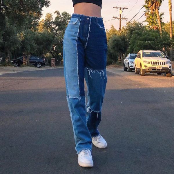 jean breeze straight women's jeans two color bloc contrast point retail design high street harajuku y2k palazzo, Blue
jean breeze straight women's jeans two color bloc contrast point retail design high street harajuku y2k palazzo, Blue