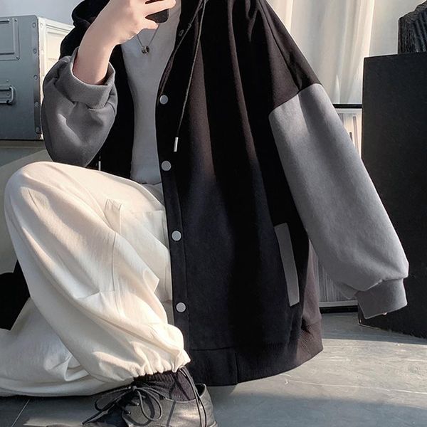 men's hoodies & sweatshirts autumn korean fashion sweatshirt hoodie patchwork sleeve streetwear harajuku single-breasted oversized hood, Black
men's hoodies & sweatshirts autumn korean fashion sweatshirt hoodie patchwork sleeve streetwear harajuku single-breasted oversized hood, Black
