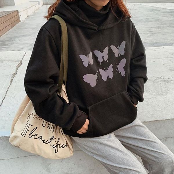 women's hoodies & sweatshirts harajuku reflective butterfly print winter long sleeve casual big size loose vintage hip hop fashion wome, Black
women's hoodies & sweatshirts harajuku reflective butterfly print winter long sleeve casual big size loose vintage hip hop fashion wome, Black