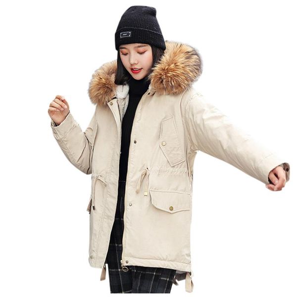 winter coat women slim parka faux fur hooded button female pocket autumn warm outwear overcoat chaqueta mujer women's down & parkas, Black
winter coat women slim parka faux fur hooded button female pocket autumn warm outwear overcoat chaqueta mujer women's down & parkas, Black